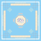 Mahjong Mat for Table 31.5"x31.5", MahJongg Mat Cloth Cover with Game Rules, Mahjong Tablecloth for Card Games, Tile Games, Board Games Table Mat (Sky Blue)