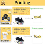 TransOurDream Tru-Heat Transfer Paper for Dark and Light T Shirts (10+10 Sheets, 8.5x11, Mix Pack) Printable Heat Transfer Vinyl for Fabrics Iron on Transfers for Inkjet Printer (D1L1)