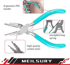 3-Piece jewelry pliers set includes a 6-in-1 bail making looping pliers, nylon jaw pliers, and Wire Looping and Bending plier tools for crafting, beading, and repairing