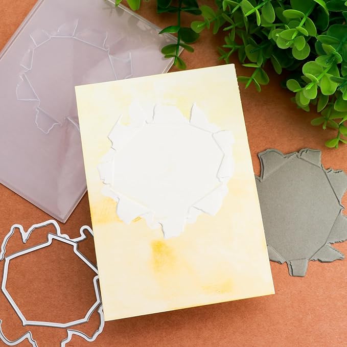 BAOFALI3D Embossing Folder and Metal Die Set for Card Making,Hollow Flower Texture Embossing Template Paper Card Embossing Stencil for DIY Scrapbooking Photo Album Card Paper Craft Decoration