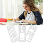 3PCS Planner Stencils Templates Set, Handmade Flexible Record Template, Lexible Journal Calendar Stencil for Dot Grid Planners, Versatile Drawing Template Kit for Journaling, Checklists, Boxes, Lines