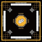Mahjong Mat for Table 31.5''x31.5'', Non-Slip Mahjong Cloth Cover with Game Rules, Mahjong Tablecloth for Poker, Board Games Table Mat, Card Games, Tile Games, Dominoes (Black)