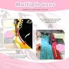 Pcmursal 4 Pieces Magnetic Seam Guide for Sewing Machine, Upgraded Multi-Purpose Tool Polygonal Magnetic Seam Guide with Scale, Sewing Supplies and Accessories (Pink)