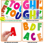 Bemeol 360 Pcs 30 Sheets Bulletin Board Letters 2.5 Inches Alphabet Stickers Self Adhesive Stick on Letters for Poster Board Classroom School Home Decor(Colorful)