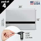 Trotec | Metallic Looking Acrylic Sheet | 12"x20"x1/16, 4 Pcs | Smooth Silver/Black | Metallic Finish - Scratch Resistant for Laser Engraving & Cutting,Printing,Glowforge,Name Plate | USA Made