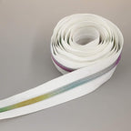Leekayer #5 Metallic Nylon Coil Zippers by The Yard Colorful Teeth Zipper Bulk 10 Yards White Tape with 25pcs Silver Sliders for DIY Sewing Tailor Craft Bag(White)