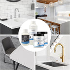 GLAINTE Bright White Marble Countertop Paint Kit Epoxy Countertop Refinishing Paint for Kitchen Bathroom Cover 38 Sq.Ft