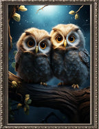 Leczany Cross Stitch Stamped Kit for Adults or Kids - Two Cute Owls | DIY Embroidery Starter Patterns Craft Kit Needlepoint for Beginner | 11CT, 3 Strands | 13x17.7 inches