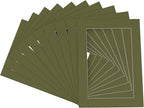 5x7 Mat for 8.5x11 Frame - Precut Mat Board Acid-Free Dill Green 5x7 Photo Matte For a 8.5x11 Picture Frame, Premium Matboard for Family Photos, Show Kits, Art, Picture Framing, Pack of 10 Mats