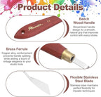 MECCANIXITY Pack of 1 Palette Knife No.13, 8.4" Long Palette Knives with Stainless Steel Flexible Spatula Pallet Knife and Wood Handle for Scraping, Mixing, Oil Acrylic Painting Canvas