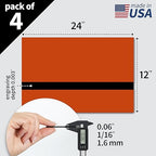 Trotec TroLase | 12"x24"x1/16", 4 Pcs | Orange/Black| 2 Ply | Modified Acrylic | Laser Engraving Double Color Plastic Sheet | Engraving Blanks for Laser, Saw, Guillotine | Made in USA