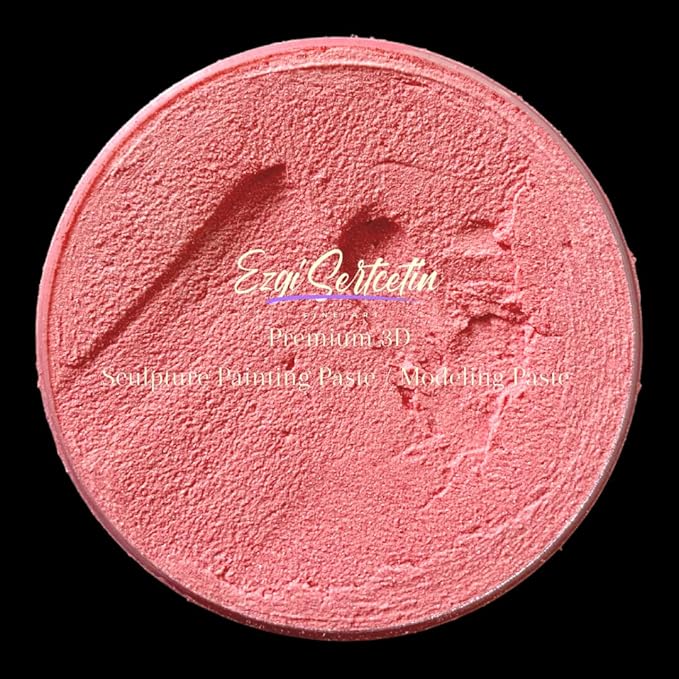 3D Sculpture Painting Paste|Texture Paste|Decorative Plaster|Ready to Use|Unique Colors|Ideal for Artwork|Stencil|Flowers|Texture|Art Relief| 6 oz (Metallic Pink)