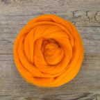 Revolution Fibers Merino Wool Roving | Premium Combed Wool Top | 22 Micron, Perfect for Felting Projects, Spinning, Wall Hangings and Tapestry (Clementine)