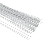 PATIKIL 24 Gauge 16" Floral Stem Wire, 100 Pcs Paper Wrapped Iron Artificial Flower Stem Accessories for DIY Bouquet Stem and Craft Decoration, White