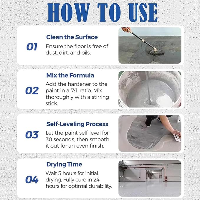 Louis Forest Epoxy Floor Paint, High-Gloss Marble Effect Epoxy Floor Coating (Beige,1pcs)
