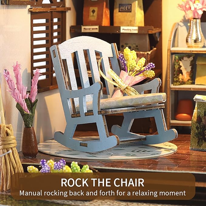 This DIY Miniature Building Set Helps You Create Your own Cozy Greenhouse with All The Furniture Included. It's Suitable for Adults and Teenagers and Makes a Great Gift for Halloween and Christmas.