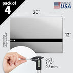 Trotec | Metallic Looking Acrylic Sheet | 12"x20"x1/32, 4 Pcs | Brushed Aluminum/Black | Metallic Finish - Scratch Resistant for Laser Engraving & Cutting,Printing,Glowforge,Name Plate | USA Made
