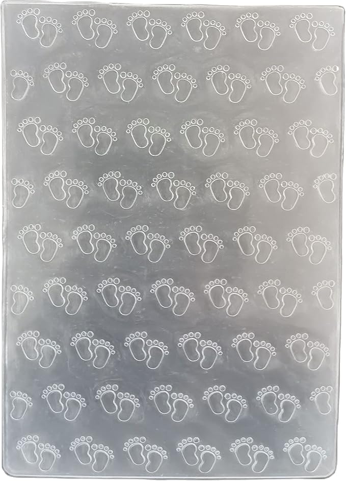NZJ Happy Birhtday Baby Footprint Trolley Plastic Embossing Folders for Card Making Scrapbooking and Other Paper Crafts (2)