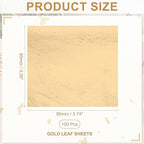 PATIKIL Gold Leaf Sheets for Art 3.7" x 3.4", 100 Pcs Gold Foil Sheet Metallic Leaf Papers for DIY Crafts Resin Furniture Nails Paintings Home Decoration, Champagne
