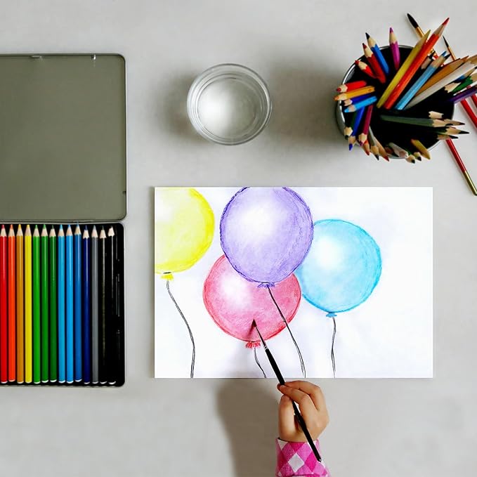 PATIKIL Watercolor Pencil, 6Pcs Water Soluble Pencils for Blending, Coloring, Sketch Drawing, Painting, Bright Blue