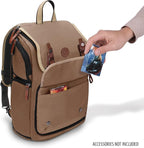 ENHANCE Designer Edition TCG Backpack - MTG Deck Bag Card Binder Space, TCG Deck Box Storage, MTG Playmat Holder - Card Storage Compatible with Magic the Gathering, Pokemon, Lorcana (Canvas Tan)