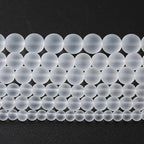 36pcs 10mm Frost White Crystal Glass Beads for Jewelry Making Round Loose Beads DIY Bracelets Necklaces Crystal Energy Healing Stone Beads 15" (10mm, Frost White Glass)