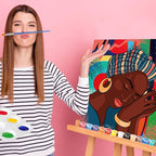 Zhanmai 12 Pack Pre Drawn Canvas for Painting Sip and Paint Kit 8" x 10" Paint Party Set Canvas Painting Pre Printed Canvases for Party Favor DIY Virtual Adult's Date Night(Afro Queen)