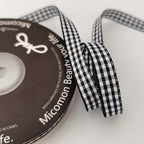 Buffalo Check Ribbon Black and White Gingham Ribbon 25 Yards for Crafts (3/8", Black)