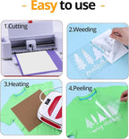 HTVRONT White Heat Transfer Vinyl Bundle - 10 Pack 12" x 10" HTV Vinyl for T-Shirt, White Iron on Vinyl for for All Cutting Machine or Heat Press Machine