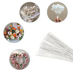 DECORA 20 Gauge White Floral Stem Wire 16 inch,50/Package