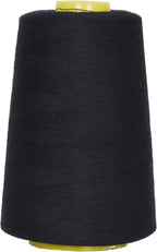 Mandala Crafts 4 Pack of Serger Threads Cones Spools - 20S/2 24000 Yards Polyester Black Threads for Sergers Machine and Overlock Quilting Sewing Machine