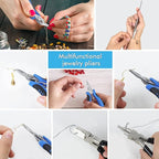 Toolour Jewelry Pliers Set Jeweler Making Tools Kit,Mini Craft Pliers Tool for Adults Beginner,Jewelry Making Supplies DIY Beading Hobby Crafting Wrapping Crimping Cutting Repair