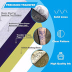 Tattoo Transfer Paper 100 Sheets, Thermal Stencil Paper for Tattooing A4 Professional Tracing with Crisp Transfer 4 Layer Stencil Paper 8.27" x 12" Tattoo Supplies for Studios & Beginners