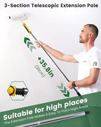 VOOMEY Paint Roller Kit with Extension Pole - 9 Inch Paint Roller with Tray, Mini Paint Roller 4 inch, Small Paint Brush, 16 Piece Complete Painting Tool Set Suitable for House & Wall Painting