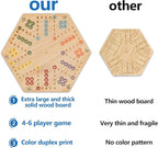 Large Size 20 inches Wood Wahoo Marble Board Game 2 Sided 4-6 Player for Friends and Family Party,Classic Stragecy Trouble Game with 6 Dices,24 Marbles