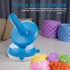 Electric Yarn Ball Winder for Crocheting| 10oz Large Capacity Automatic Yarn Cake Winder Stepless Speed, Adjustable Weaving Ball Winders, Helper for Yarn Collection Lovers, Navy Blue