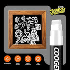3Pcs White Jumbo Poster Markers, 15MM Thick Permanent Acrylic Graffiti Markers, Wide Tip Paint Marker for Canvas, Posters Board, Fabric, Window, Glass, Wood, Teachers,Banner painting supplies