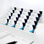 20 Slots Acrylic Business Card Holder for Desk Business Card Stand Clear Plastic Multiple Cards Display Stand Rack for Office Supplies Home School Brochure File Table Recipe