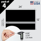 Trotec TroLase | 12"x24"x1/16", 4 Pcs | Black/Silver | 2 Ply | Modified Acrylic | Laser Engraving Double Color Plastic Sheet | Engraving Blanks for Laser, Saw, Guillotine | Made in USA