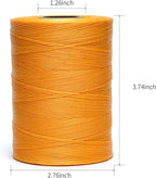 Waxed Thread,852Yards 150D 0.8mm Flat Polyester Wax Thread for Hand Sewing Leather Craft DIY Projects Shoes Repair Book Binding(Yellow)