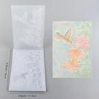 BAOFALI 3D Embossing Folder for Card Making,Hummingbird and Flowers Clear Plastic Texture Fades Embossing Folder Template for Scrapbooking and Other Paper Craft Album Stamps DIY Decoration