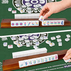 Mahjong Tile Set Equipped with Mahjong Instructions, 166 Quality White Engraved Tiles, 1.2 inch American Mahjong Tiles Set with Carrying Bag/Dice/Chips, Creative Design Patterns, Ideal Mahjong Gifts