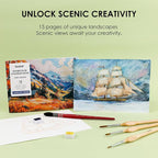 Grabie Watercolor Coloring Book, 15 Sheets A5 (8.3 x 5.8),Watercolor Book for Adults: Ignite Your Artistic Expression on 100% Cotton Paper (Land-Scape)