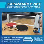 PRO SPIN All-in-One Ping Pong Set - Retractable Ping Pong Net for Any Table (72"), Ping Pong Paddles and Balls, Storage Case - Portable Table Tennis Family Games, Gifts for Boys & Girls