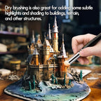 Miniature Paint Brushes with Domed Dry Brush Set for Miniature Painting, Fuumuui 14Pcs Miniature Model Paint Brush Set Dry Brush Miniatures for for Acrylic, Watercolor, Oil