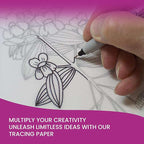 Tracing Paper 8.5 x 11 Inch - 100 Sheets 41lb/63gsm Transparent Vellum Paper for Sketching, Preliminary Drawing, Drafting & Overlays - Premium Translucent Tracing Paper for Pencil, Marker and Ink
