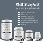 Chalky Chicks All-in-One Chalk Paint for Furniture or Cabinet - 8 Fl Oz - Matte Finish Blue Steel (Blue Gray) for Metal, Wood Furniture Paint - No Sanding All-in-One for Home Decor & Crafts, USA Made