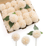 Ling's moment Cream Dahlia Foam Artificial Flowers Real Touch Faux Fake Flower for Home Decor Graduation Baby Shower Decorations Outdoors Party Favors Wedding Gifts Centerpieces Arrangements 25pcs