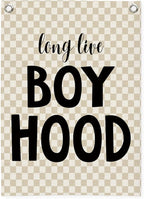 Boys Room Decor,Boys Room Wall Decor Hanging Flag Decor for Toddler Nursery,Playroom,Bedroom,Long Live Boyhood Canvas Banner 18x25 Inch