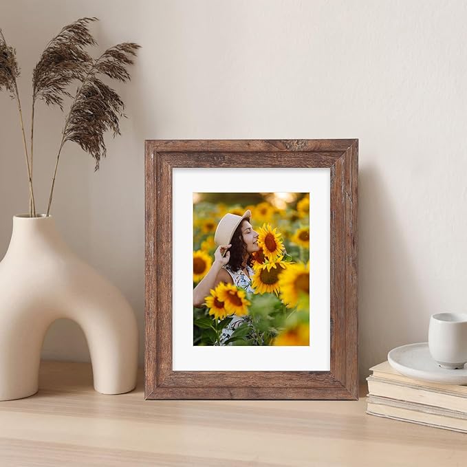 ZBEIVAN 11x14 White Picture Mats with Core Bevel Cut Frame Mattes for 8.5x11 Pictures - Pack of 5